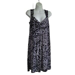 Ann Taylor Loft Dress size 10 Abstract Print Empire Babydoll Office Preppy